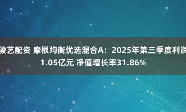 骏艺配资 摩根均衡优选混合A：2025年第三季度利润1.05亿元 净值增长率31.86%